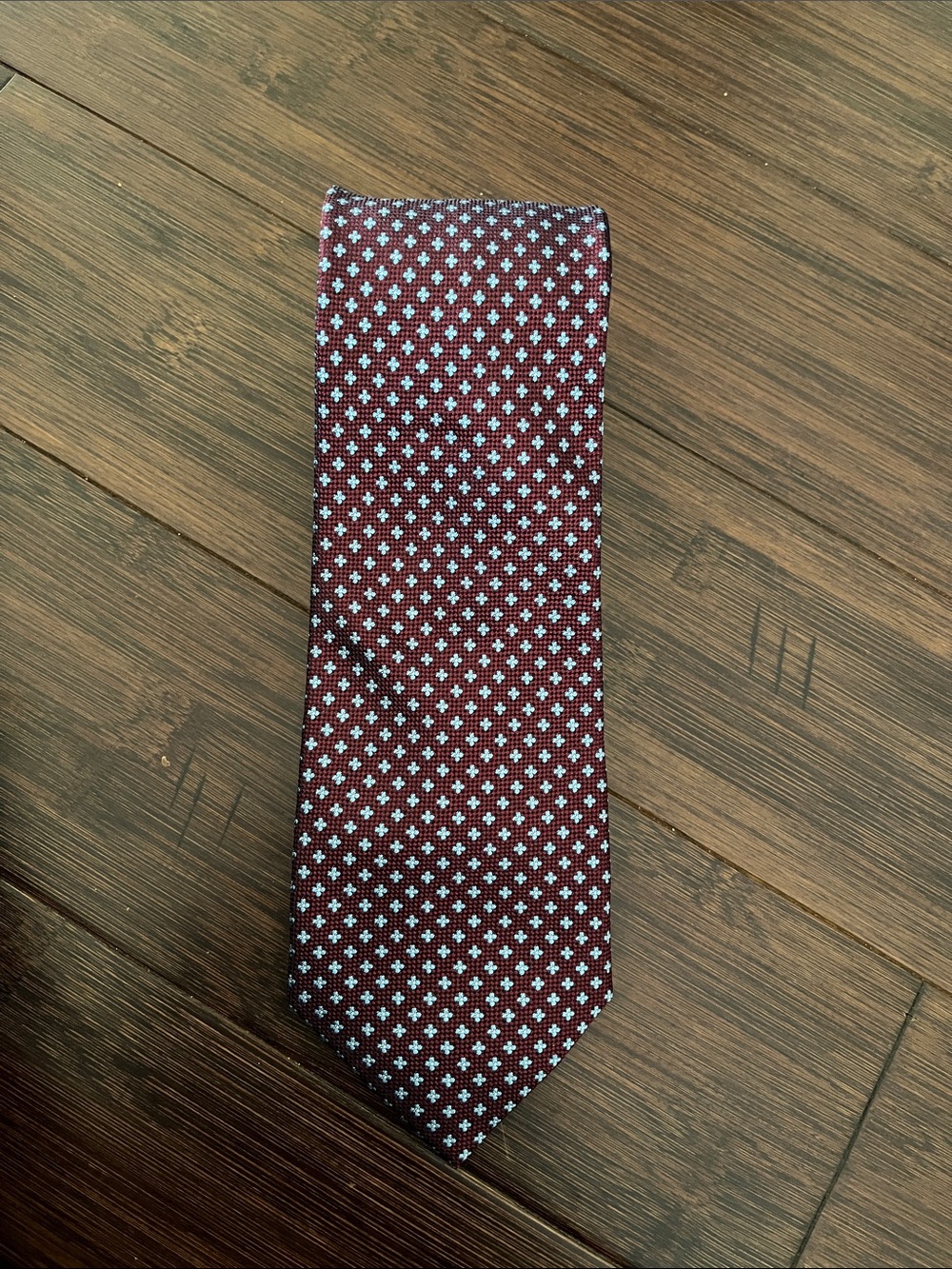 SuitSupply Burgundy Blue  Floral Dot Men's Tie